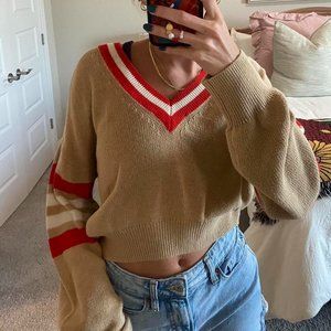 small v neck cropped urban outfitters sweater